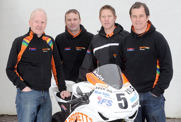 The Padgetts team for the 2012 Isle of Man TT (from left) Clive Padgett, Bruce Anstey, Gary Johnson and John McGuinness